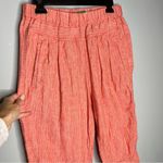 Anthropologie 100% Linen Tapered Salmon Pants Size Small Photo 4