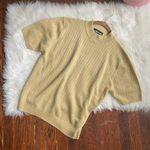 Vintage Gold Metallic Sweater Top Short Sleeve Ribbed Size L Photo 0