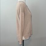 Loft  Lace Up V-Neck Beige Knit Long Sleeve Sweater Women's Small Photo 5