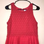 Loft NWT  Women’s Linen Blend Lace Front Pleated Red A-Line Tank Dress Photo 1