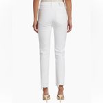 Paige  Cindy Crop Straight White Raw Hem High Waist Denim Jeans 26 Petite Photo 3