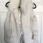 Calvin Klein Holiday White Faux Fur Vest Size M Photo 0