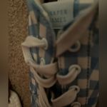 Draper James Womens  blue white checker flat shoes Photo 2