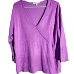 Merona Purple Ribbed Hem Wrap Sweater 1X Photo 0
