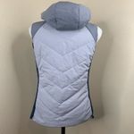 Mountain And Isles Women’s Sz S Blue Puff Vest Full Yellow Zip Hooded Photo 7