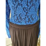 Boutique Sexy Diva Women Blue & Black Polyester Long Sleeve Long Maxi Dress M Size M Photo 2