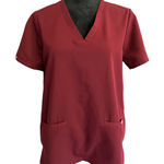 FIGS Casma Three Pocket Scrub Top Womens Maroon Size Small Photo 0