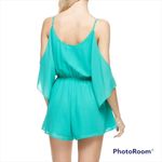 Naked Zebra  L 3/4 cold shoulder sleeves elastic waist romper adjustable straps Photo 2