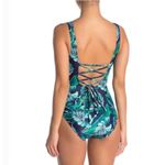 Tommy Bahama Blue and Green Tropical Swimsuit Photo 1