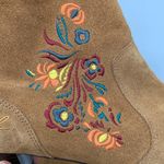 Desigual Suede Leather Ankle Floral Embroidered Boho Boots Booties S-165 Sz 8 Photo 8