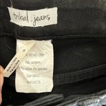 Tribal Dull Sheen Black Denim Skinny Cut Jeans w/ Raw Hem Photo 13