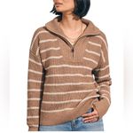 Faherty  Women's Mariner Sweater Carmel Stripe Size M Photo 12