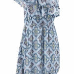 Moon River Moon‎ River One-Shoulder Blue Patterned Dress size XS Photo 0