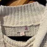 SO  white gray black block knit sweater with mock neck Photo 2