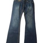 Cruel Girl Juniors CRUEL CAMRYN Camo Stud Detail Dark Denim Low Rise Boot Cut Stretch Sz 5S Photo 1