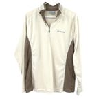 Columbia  size small‎ fleece quarter zip pullover sweatshirt cream brown Photo 0