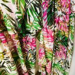 Badgley Mischka Palm Print Ruffle Pink Green Maxi Dress Size 4 Photo 11