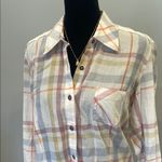 Northern Reflections Plaid Button-Up Shirt women’s small soft colors Photo 1
