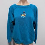 Hanes Embroidered Carousel Merry Go Round Horse  Her way Sweatshirt XL Blue Photo 0
