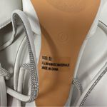 Lulus New Lelanee White Satin Rhinestone Bow Ankle Strap Pumps Size 9 Photo 6