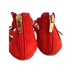 Marc Fisher Red Suede Sandals Shoes Gladiator Lace Up Back Zip Size 7 Photo 4