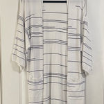 Andrea Jovine AJ  Lightweight Stripe White/Black Short Sleeve Open Cardigan XL Photo 0