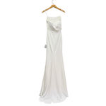 Lulus Avowed Adoration White Sheer Lace Pleated Strapless Maxi Dress size XL Photo 2