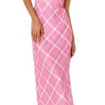 Seven Wonders Cross Front Halter Plaid Midi Dress Pink Size XL NWT Photo 2