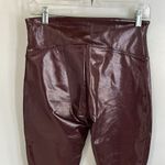 Spanx Faux Patent Leather Leggings Burgundy Photo 7