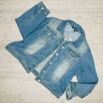 denim Blue identity floral embroidered PXL long sleeve Jean jacket XL Photo 0