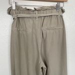 Thread + Supply Paper Bag Tie Waist Pants Sage Straight Leg Tan Khaki Beige S Photo 3