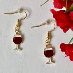Red Wine Glass Earrings Photo 0