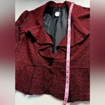 Victorian style blazer jacket pleated ruffles shoulder pads bell sleeves tweed Red Size 10P Photo 4