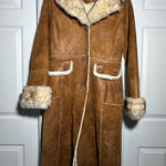 wilson's leather VINTAGE • Wilson’s Leather • Faux Leather Coat • Brown • Faux Fur • Small Photo 0