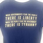 Bella Canvas Nine Line Liberty Tyranny Graphic Tee Small Navy USA Flag Photo 2