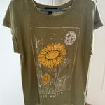 Olive Green Sunflower Tee Size M Photo 0