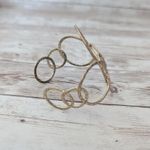 Vintage Bracelet Chunky Gold Tone Circles Photo 4