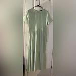 ZARA  Women Tiered Maxi Dress  light green SZ M NWOT Photo 3