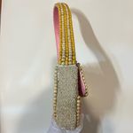 Handcrafted in India Colorful Pink Pastel Wooden Beaded Shoulder Bag Purse Photo 5