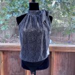 EXPRESS Women's Metallic Tie Halter Neck Thong Bodysuit Size S. NEW Photo 3