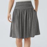 Halara High Waisted Ruched Pocket Flowy Skirt Dark Gray Casual Knee Length M Photo 4