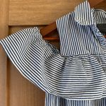 Anthropologie  Sunday in Brooklyn Navy Stripe Scilla Cold Shoulder Blouse size SM Photo 5