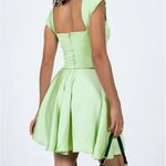 Princess Polly  Cornell Satin Mini Skirt Green Photo 4