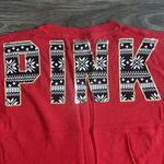 PINK - Victoria's Secret Victoria’s‎ Secret Pink Long Sleeve Christmas Sweater Spirit Jersey Red Small Photo 7