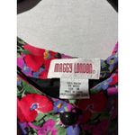 Maggy London Vintage Womens Floral Puff Sleeve Button Front Blouse Size 14 Photo 5