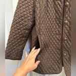 Marvin Richards  Quilted Pattern Coat Jacket Chocolate Brown Women's Size XL Photo 3