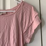 Loft  pink ruffle sleeve t-shirt Photo 3