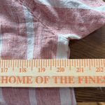 Banana Republic  Stripe Textured Peasant‎ Top, Linen/Cotton, White/Pink Medium Photo 7