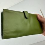Coach Smooth Leather Skinny Snap Tab Slim Wallet Dark Lime Green CH823 Used Photo 4