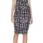Tracy Reese Geometric Print Draped Faux Wrap Jersey Knit Dress Small Photo 0